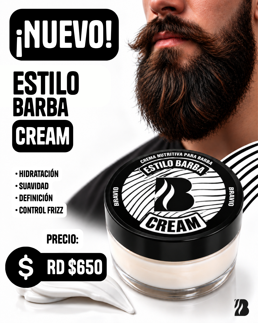 Nuevo Estilo Barba Cream BRAVIO, RD$650